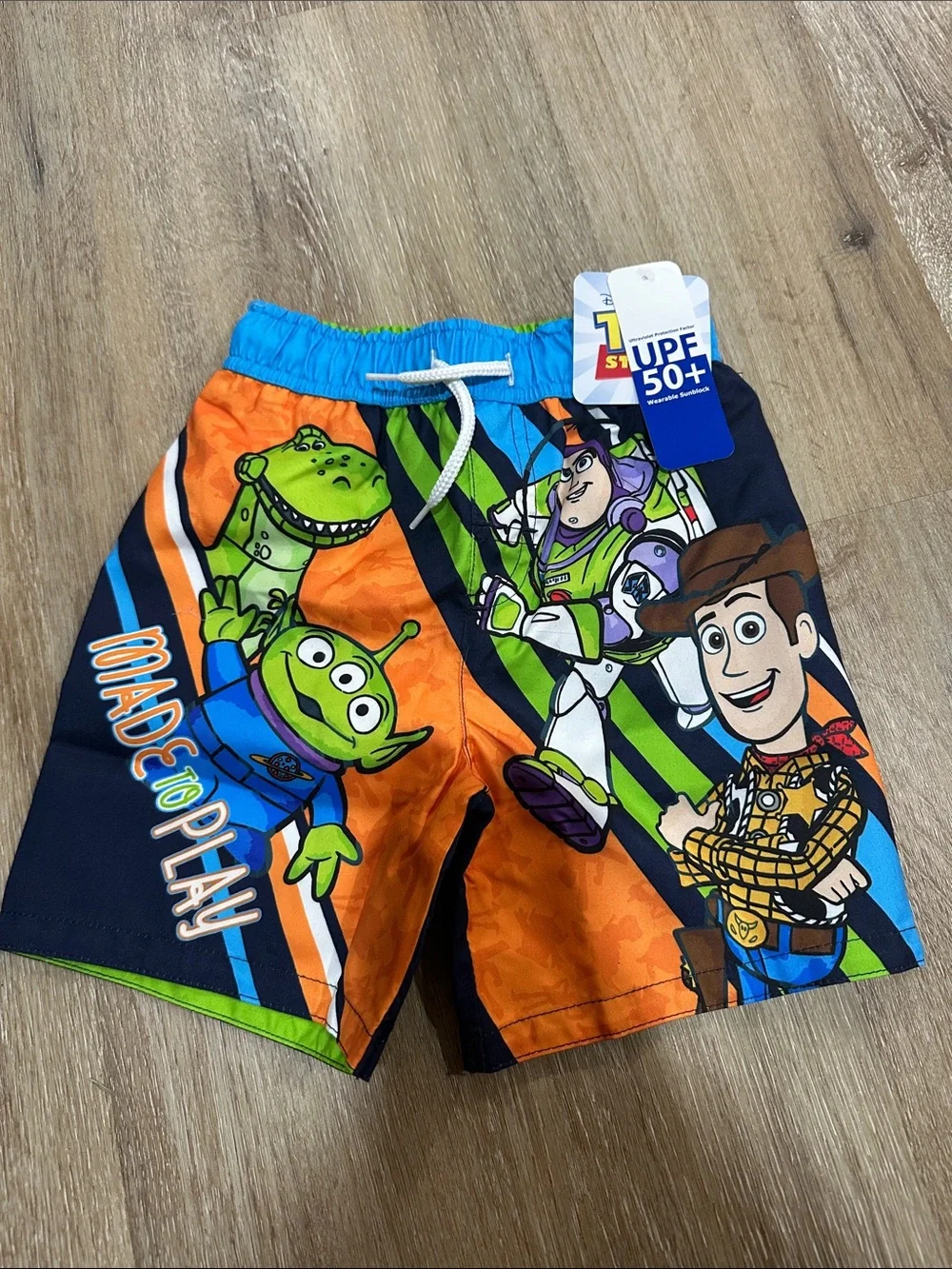 Disney Toy Story Kids' Orange & Blue Swim Trunks